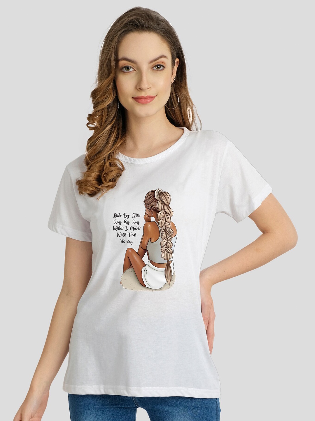 

CHOZI Graphic Printed Bio Finish Cotton T-shirt, White