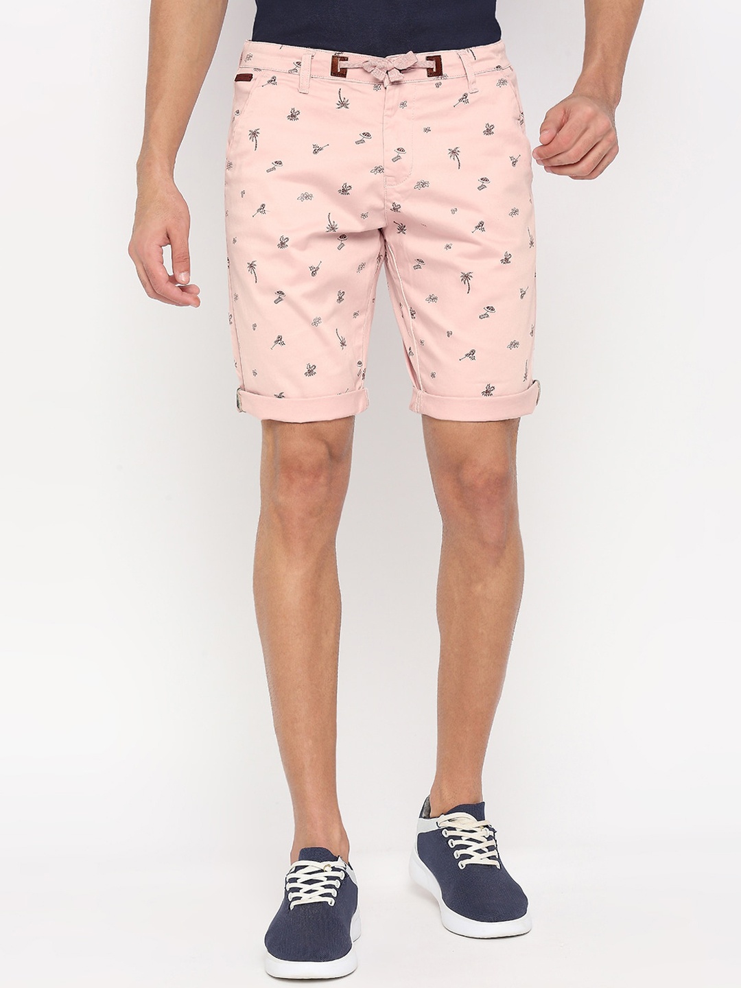 

beevee Men Conversational Printed Shorts, Pink