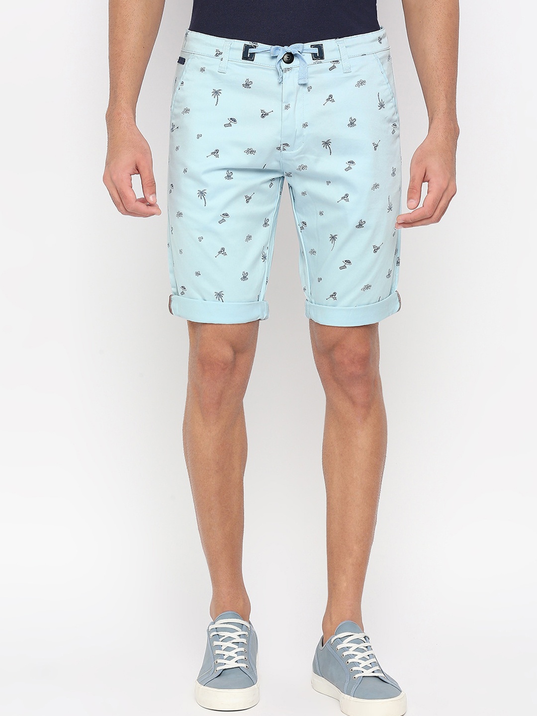 

beevee Men Printed Conversational Regular Shorts, Blue