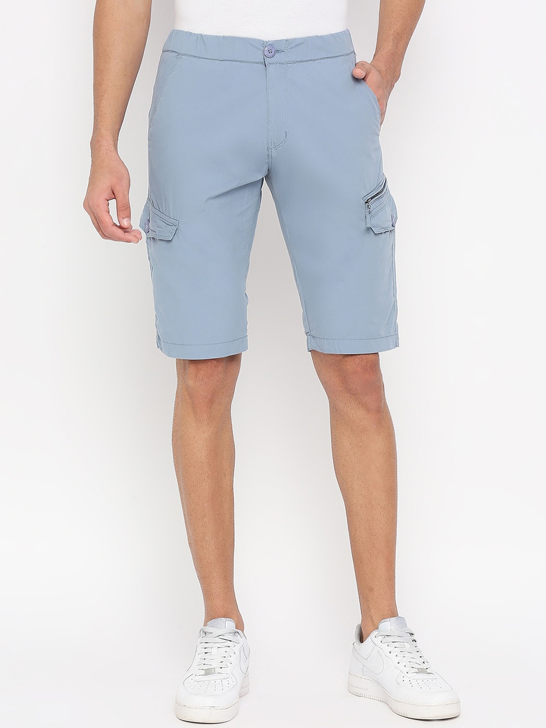 

beevee Men Cotton Cargo Shorts, Blue