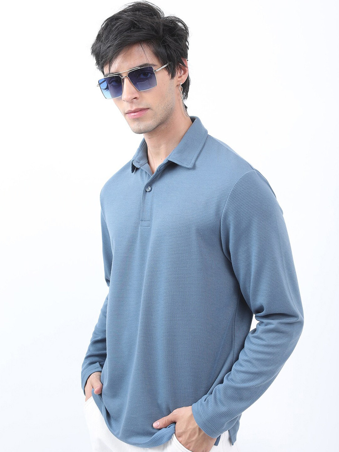 

KETCH Men Structured Regular Fit Polo Neck T-shirt, Blue