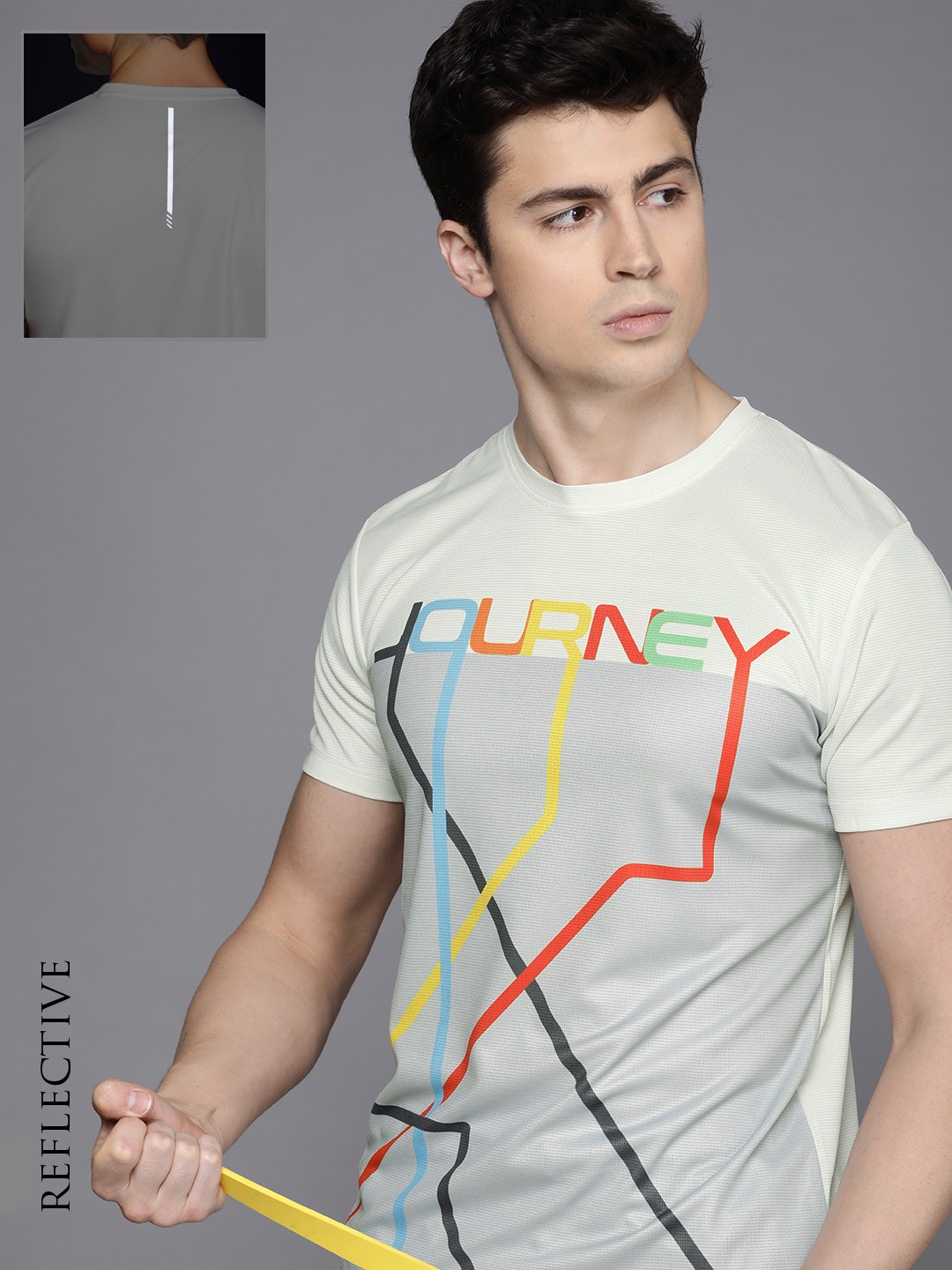 

WROGN ACTIVE Men Dry Pro Typography Printed Slim Fit Gym T-shirt, Off white