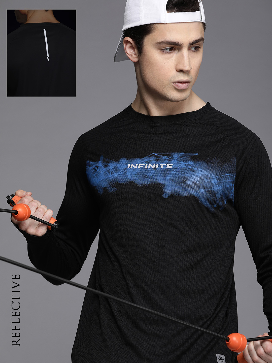 

WROGN ACTIVE Men Dry Pro Graphic Printed Slim Fit Gym T-shirt, Black