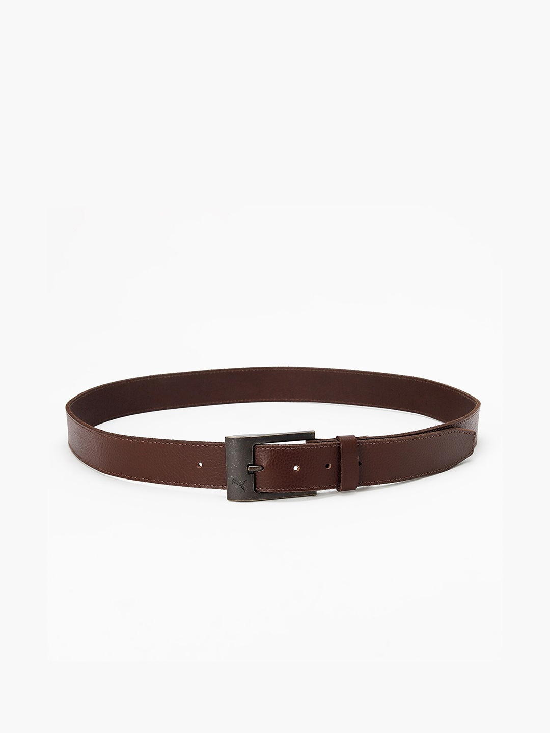 

Puma Stylised Textured Genuine Leather Belt, Brown