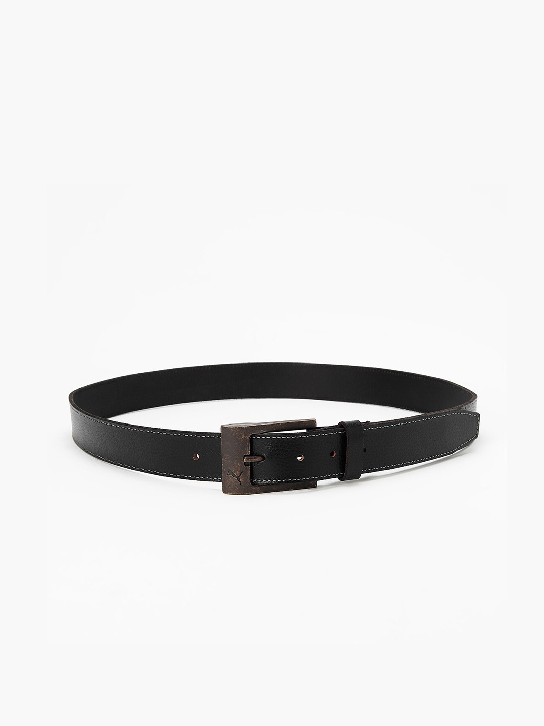 

Puma Stylised Textured Genuine Leather Belt, Black