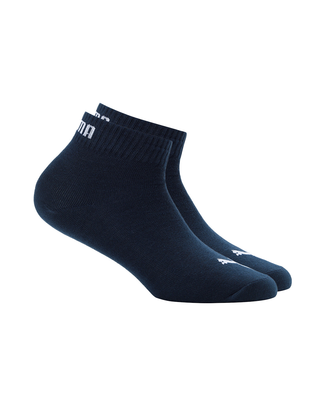 

Puma Brand Logo-Printed Quarter Socks, Navy blue