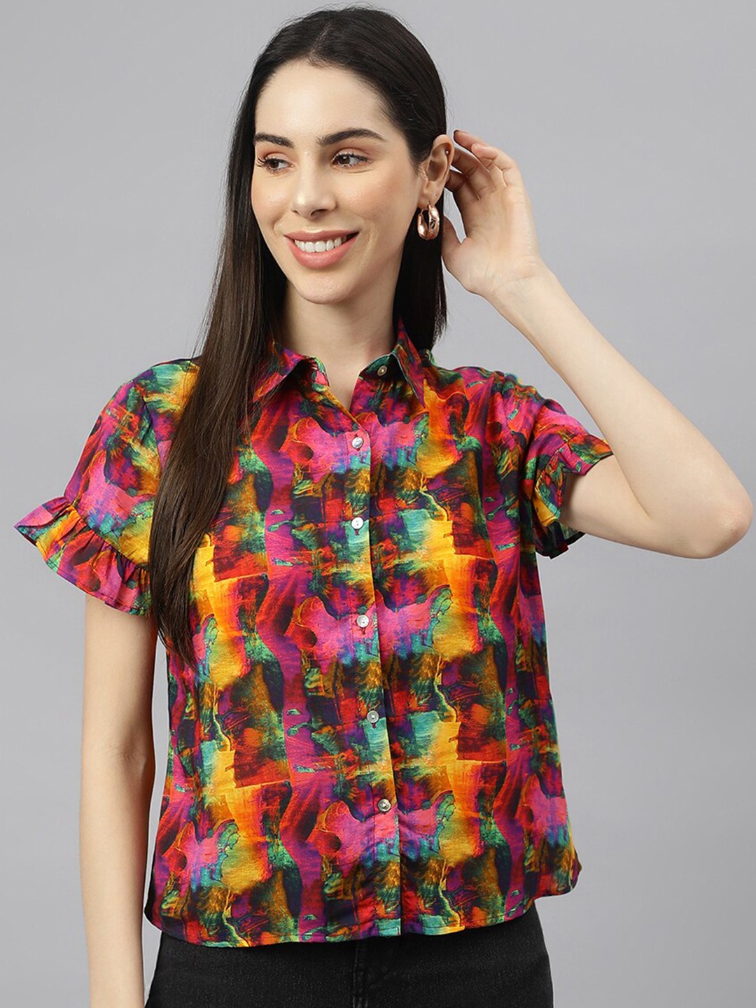 

VALBONE Women Multicoloured Classic Floral Printed Casual Shirt, Multi