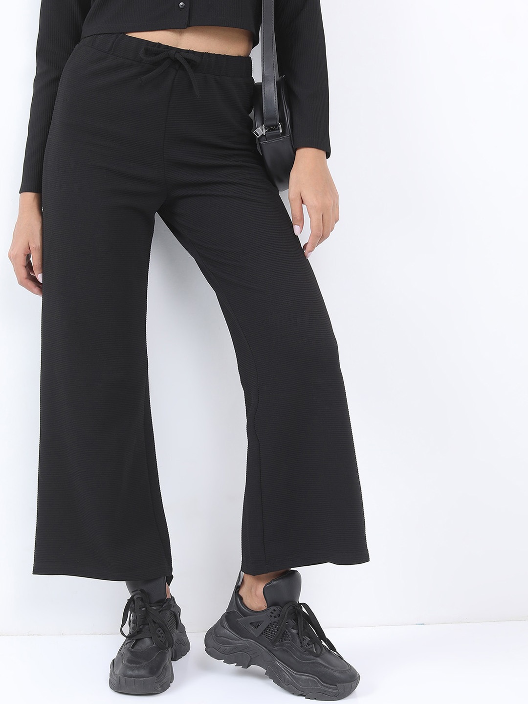 

Tokyo Talkies Women Bootcut Trousers, Black