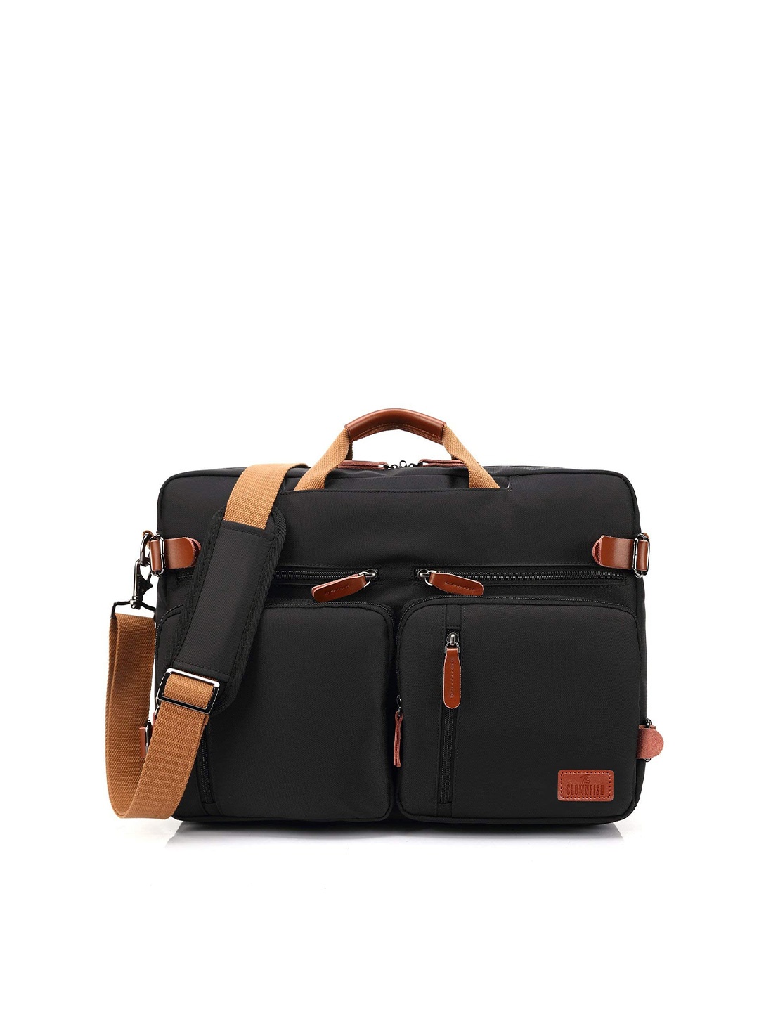 

THE CLOWNFISH Unisex Black & Brown Messenger Bag