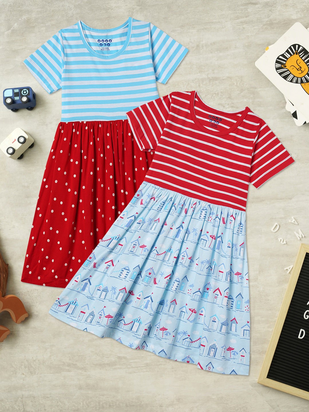 

ZION Red Striped Dress