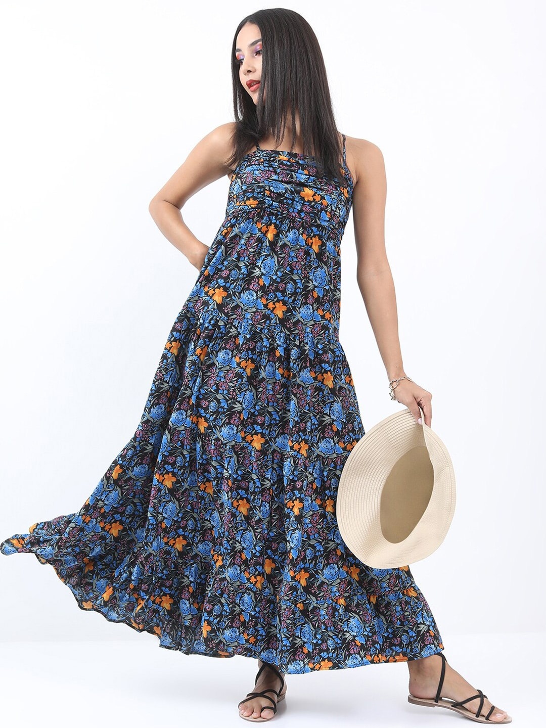 KETCH Black Floral Maxi Dress