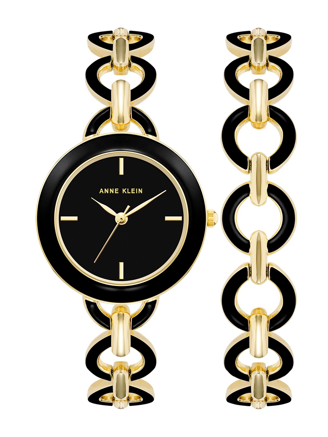 

ANNE KLEIN Women Embellished Dial & Stainless Steel Bracelet Style Straps Analogue Watch, Gold