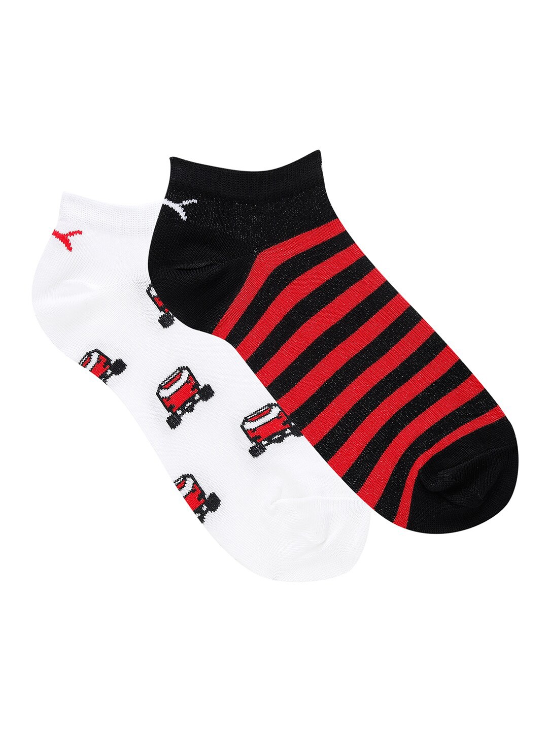 

Puma Boys Pack Of 2 Graphic Sneaker Ankle-Length Socks, Red