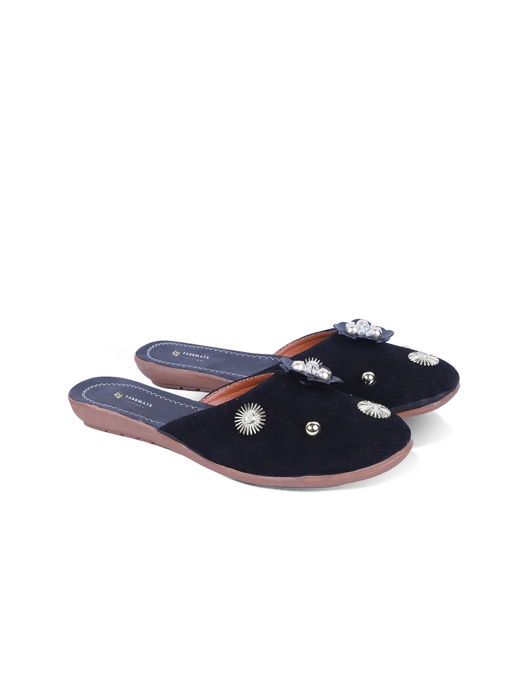 

FABBMATE Women Embellished Mules, Black
