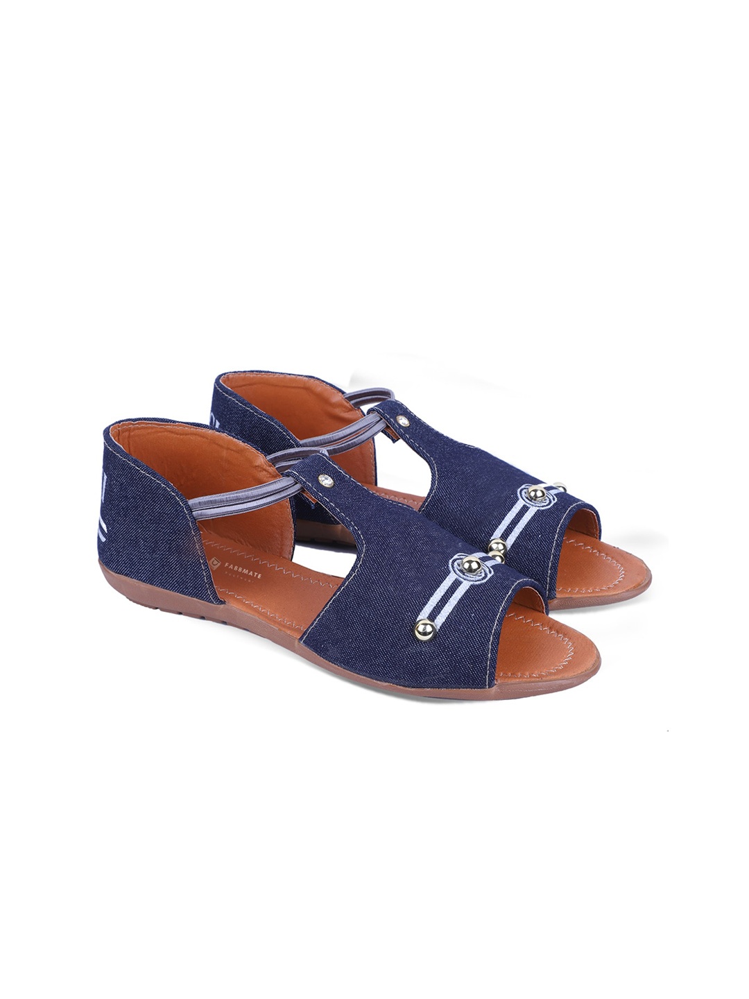 

FABBMATE Women Open Toe Flats, Blue