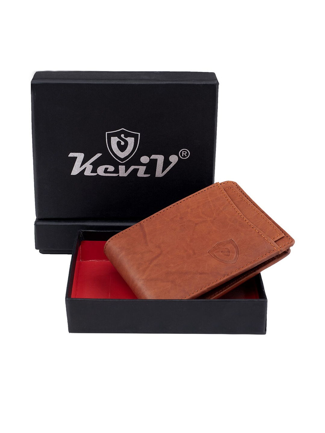 

Keviv Men Textured Leather Two Fold Wallet, Brown