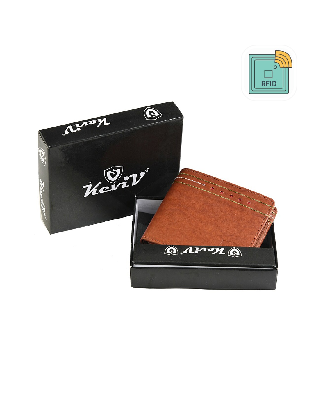 

Keviv Men Leather Two Fold Wallet, Brown