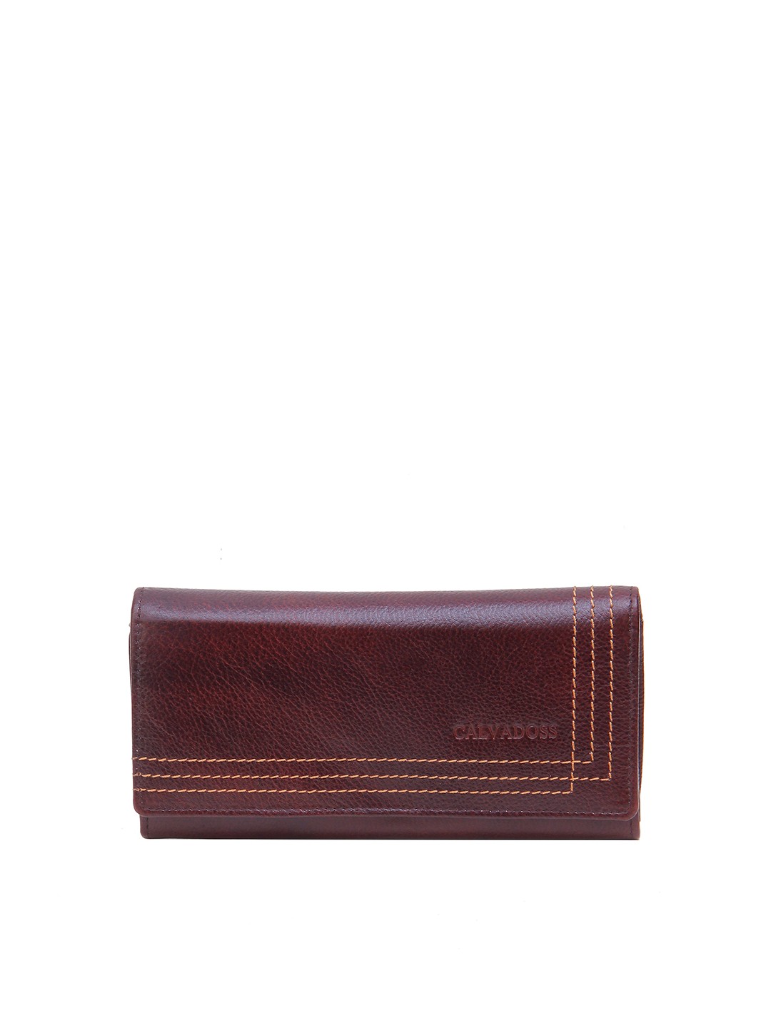 

Calvadoss Women Leather Two Fold Wallet, Brown