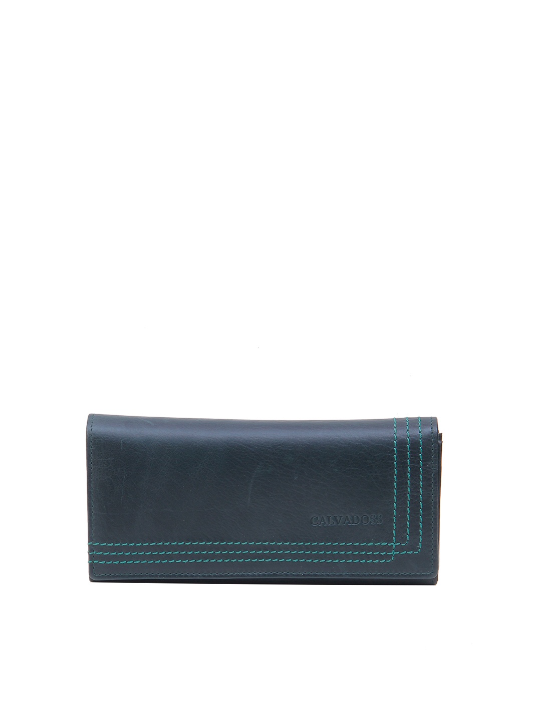 

Calvadoss Women Textured Leather Two Fold Wallet, Green