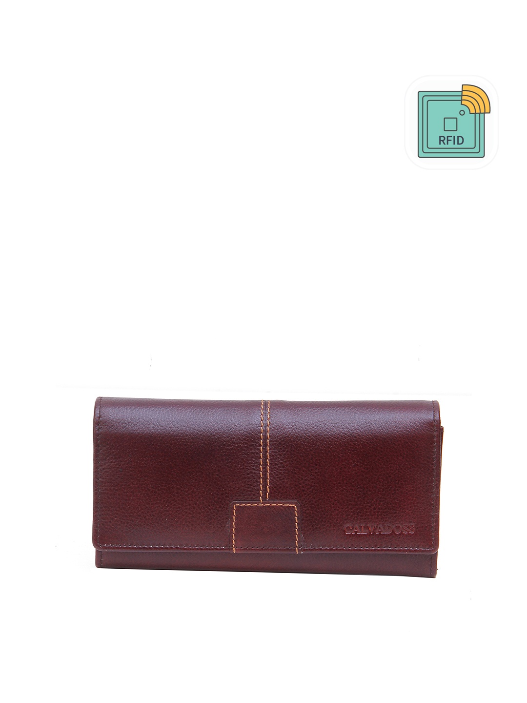 

Calvadoss Women Leather Two Fold Wallet, Brown