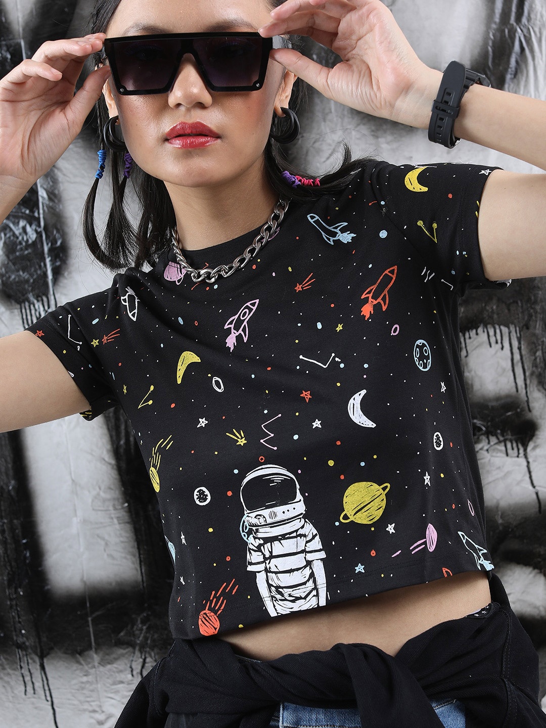 

Tokyo Talkies Conversational Printed T-shirt, Black