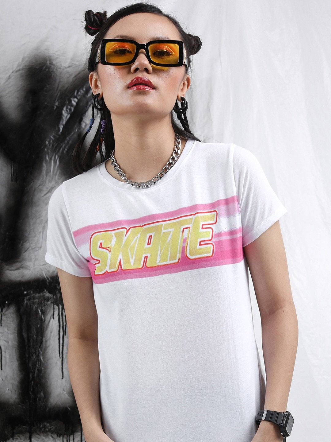 

Tokyo Talkies Typography Printed T-shirt, White