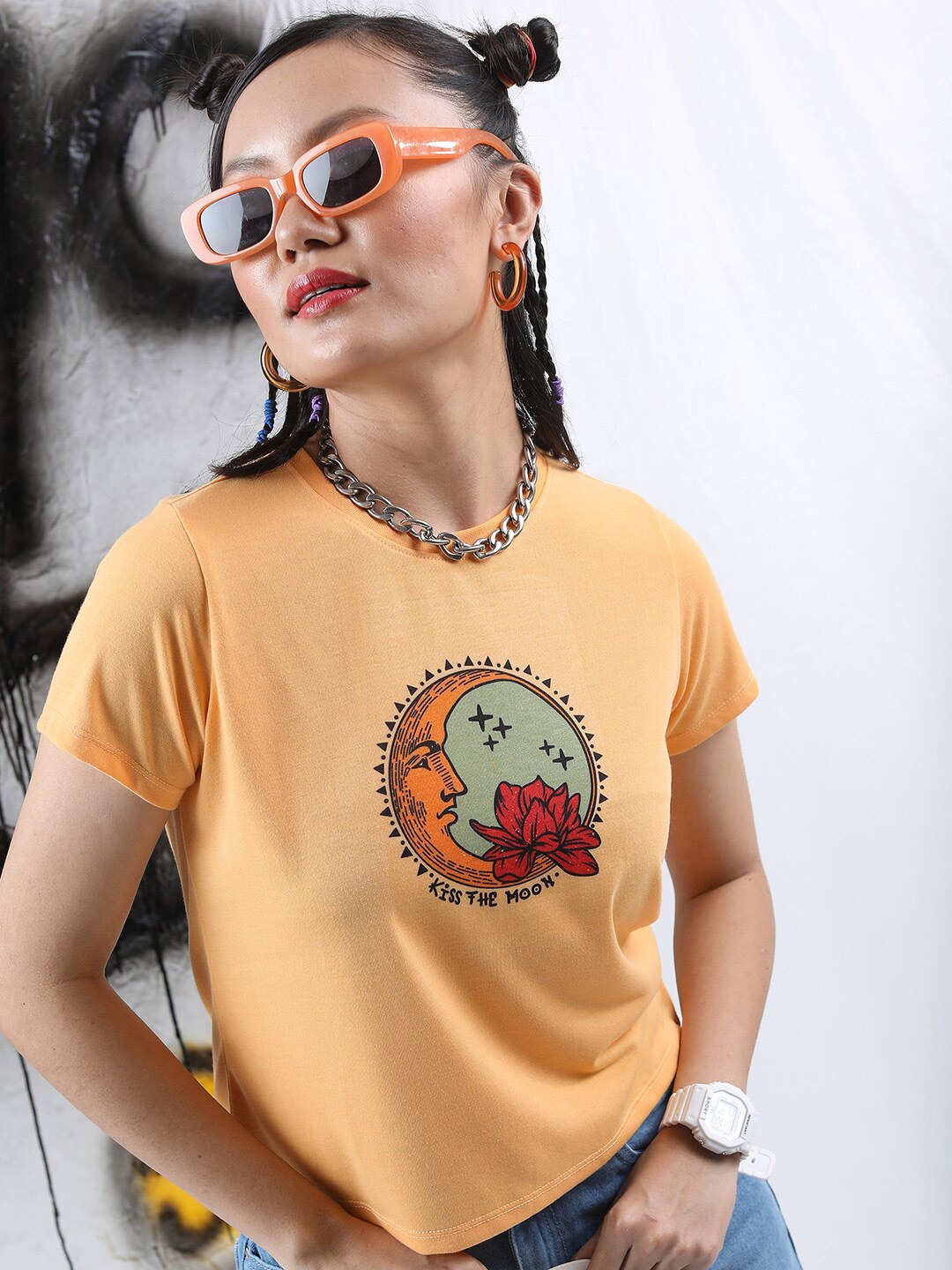 

Tokyo Talkies Graphic Printed T-shirt, Mustard
