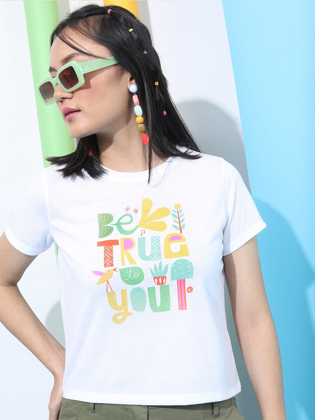 

Tokyo Talkies Typography Printed T-shirt, White