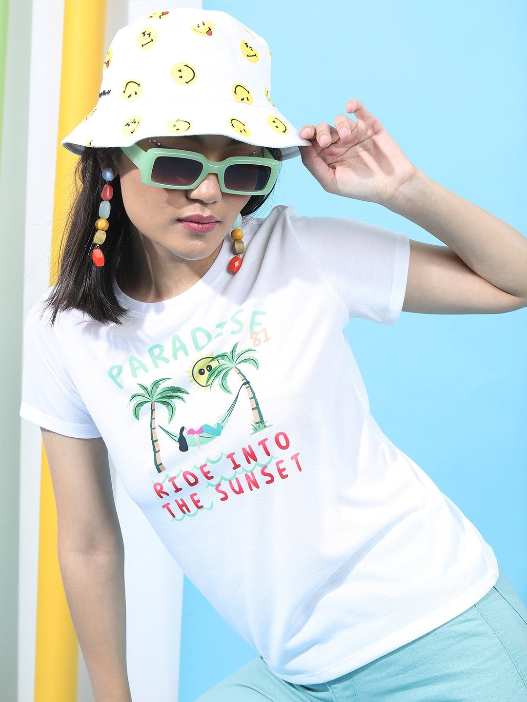 

Tokyo Talkies Typography Printed Round Neck T-shirt, White
