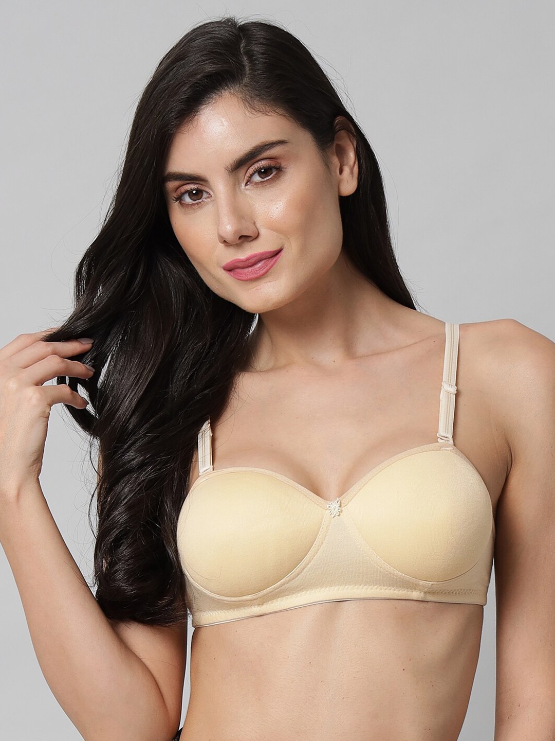 

Narsingha Dreams Half Cup Lightly Padded Pure Cotton Bra, Beige