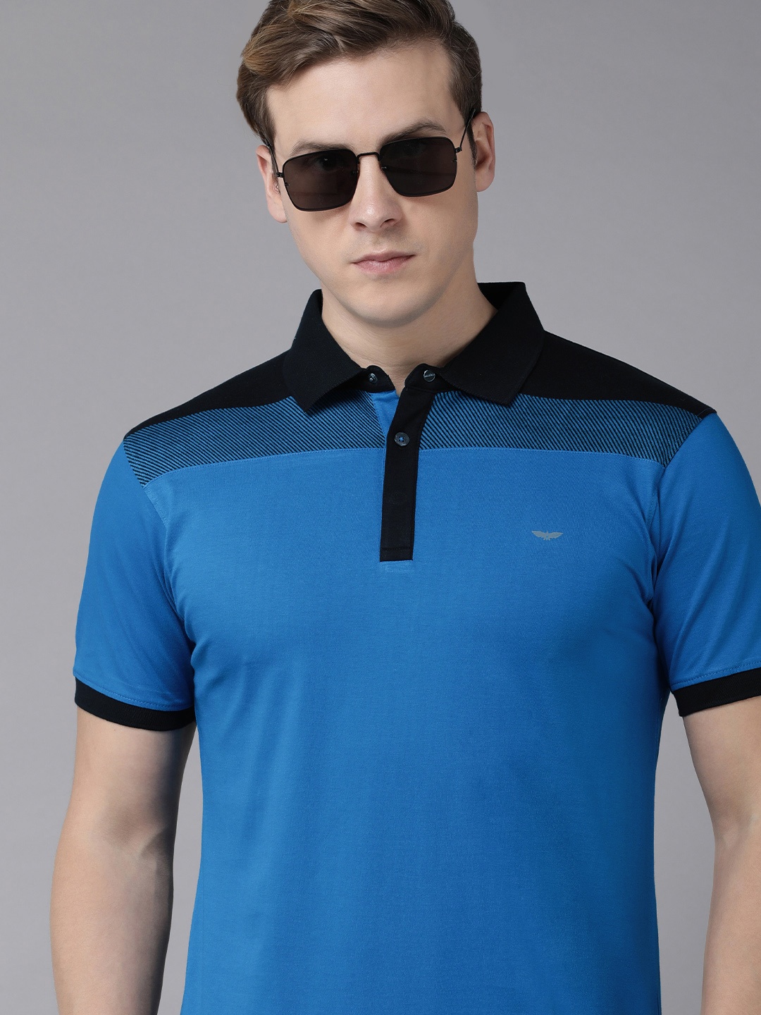 

Park Avenue Striped Pure Cotton Slim Fit T-shirt, Blue