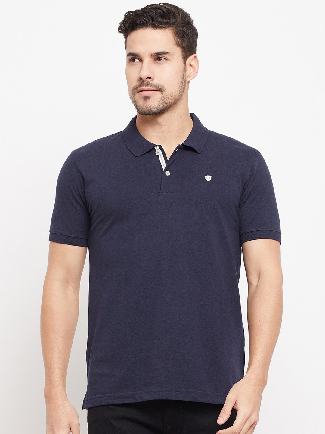 

Cantabil Polo Collar Breathable Cotton T-shirt, Navy blue