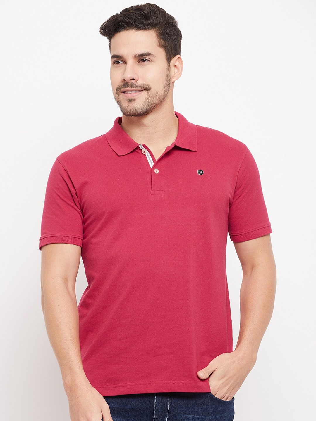 

Cantabil Polo Collar Cotton T-shirt, Pink