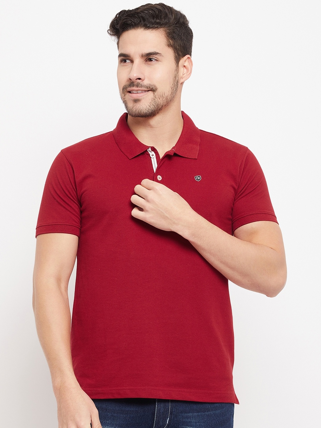 

Cantabil Polo Collar Cotton T-shirt, Maroon