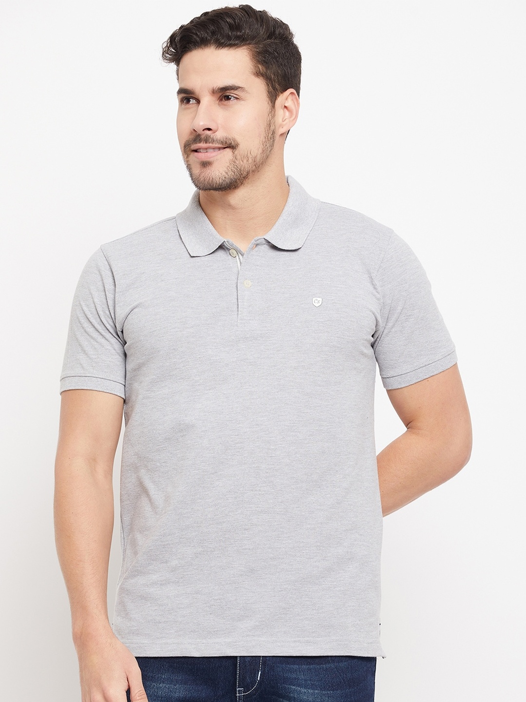

Cantabil Polo Collar Cotton Breathable T-shirt, Grey melange