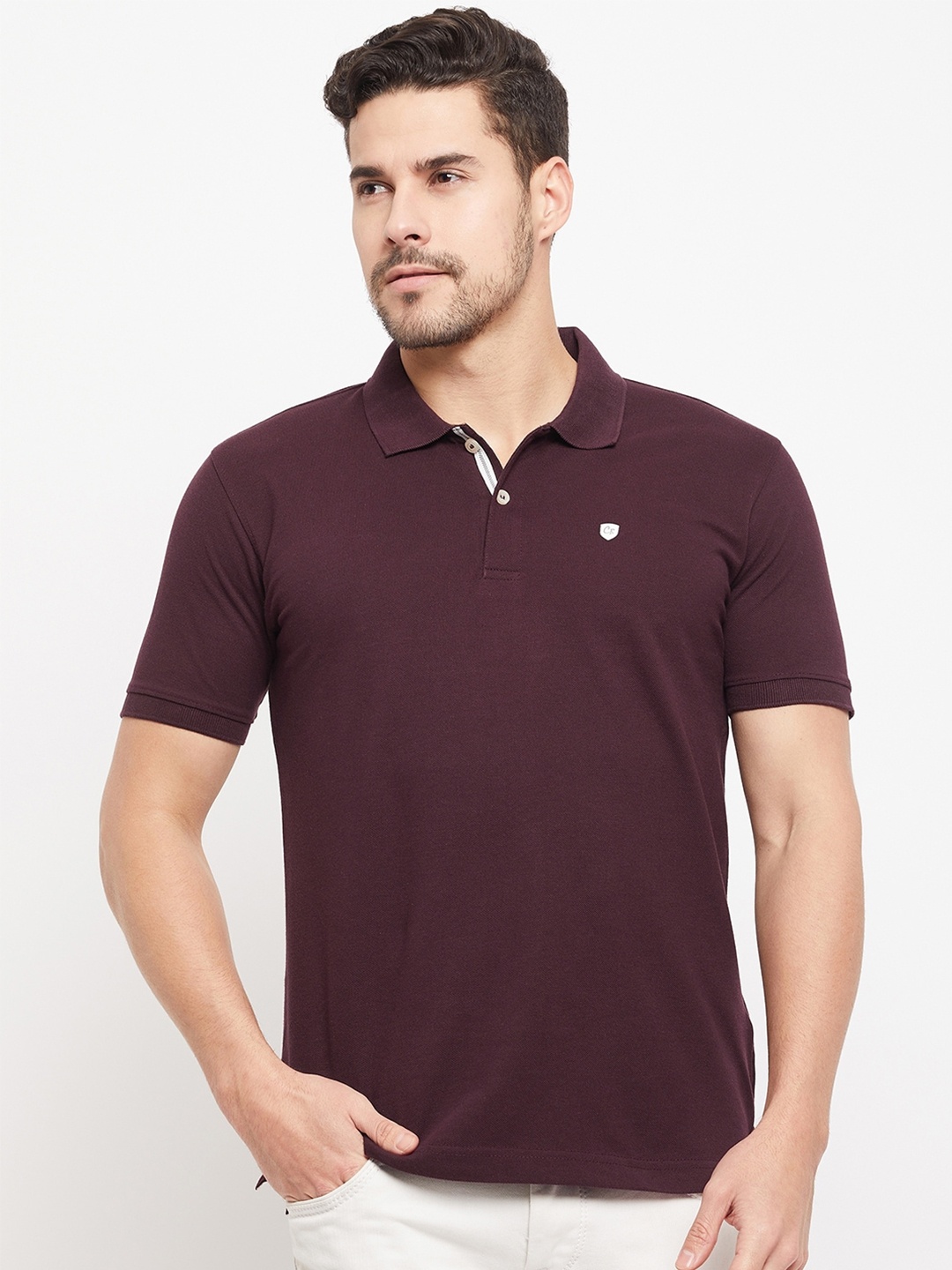 

Cantabil Polo Collar Cotton Breathable T-shirt, Maroon