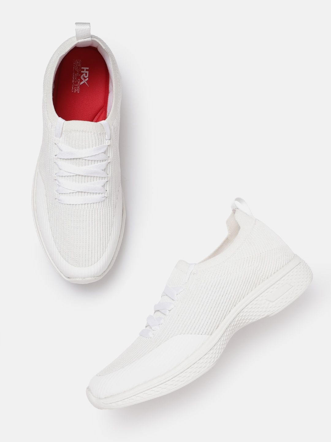 

HRX by Hrithik Roshan Men Woven Design & Textured Walking Shoes, White