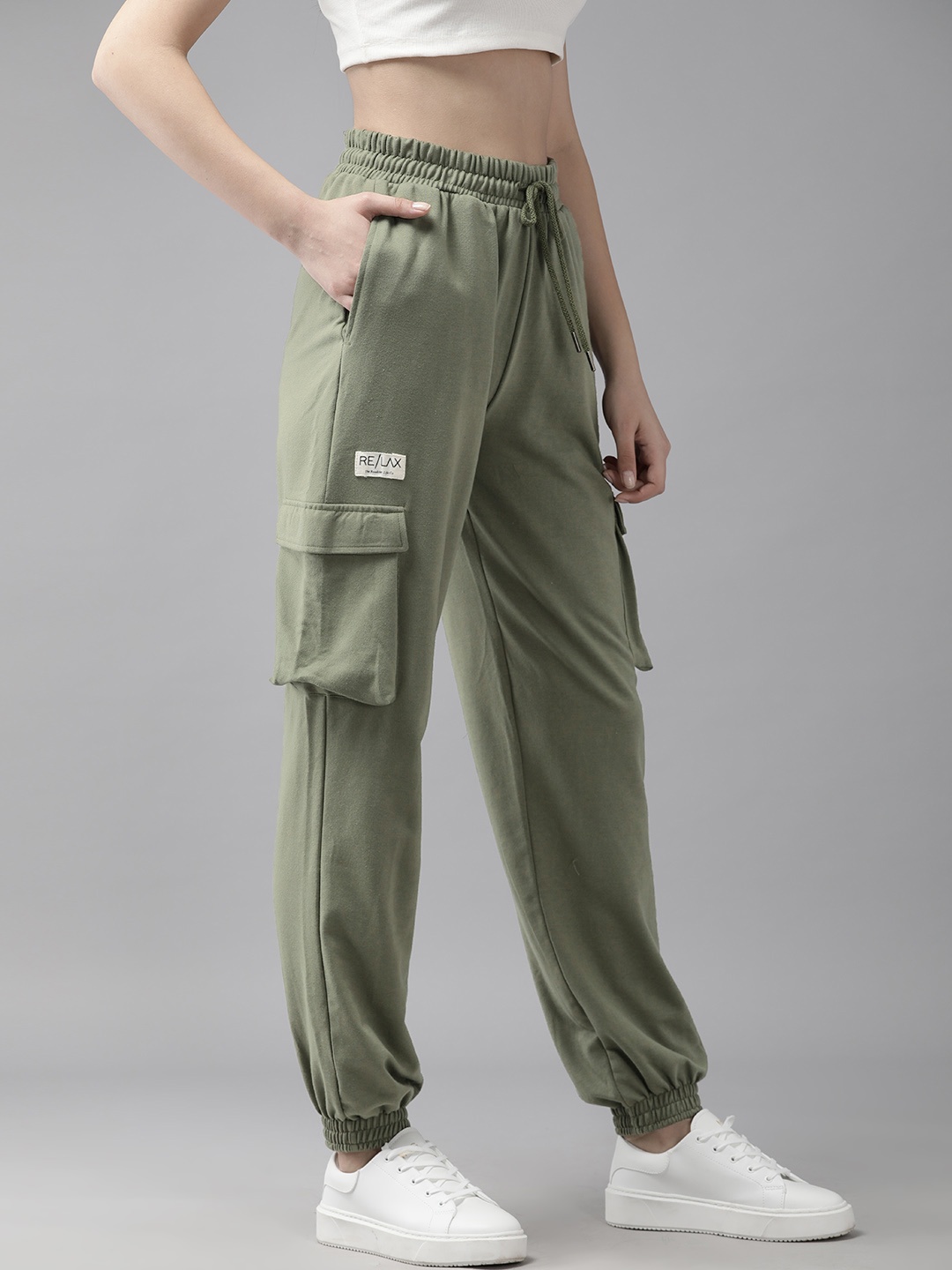 

The Roadster Lifestyle Co. Women Cargo Joggers, Olive