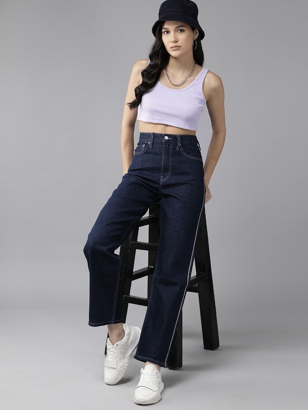Roadster The Lifestyle Co. Ribbed Crop Top, Lavender