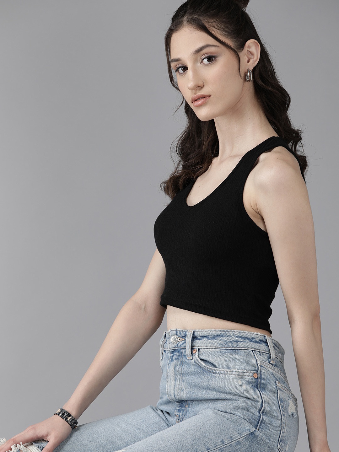 

The Roadster Lifestyle Co. Ribbed Tank Crop Top, Black