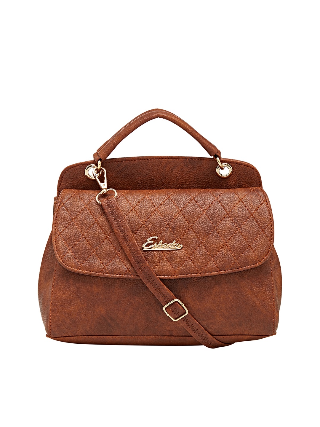 

ESBEDA Brown Checked Handheld Bag