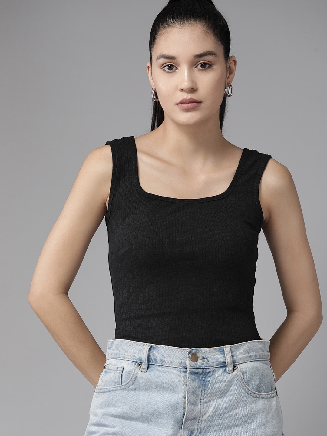 

The Roadster Lifestyle Co. Square Neck Solid Top, Black