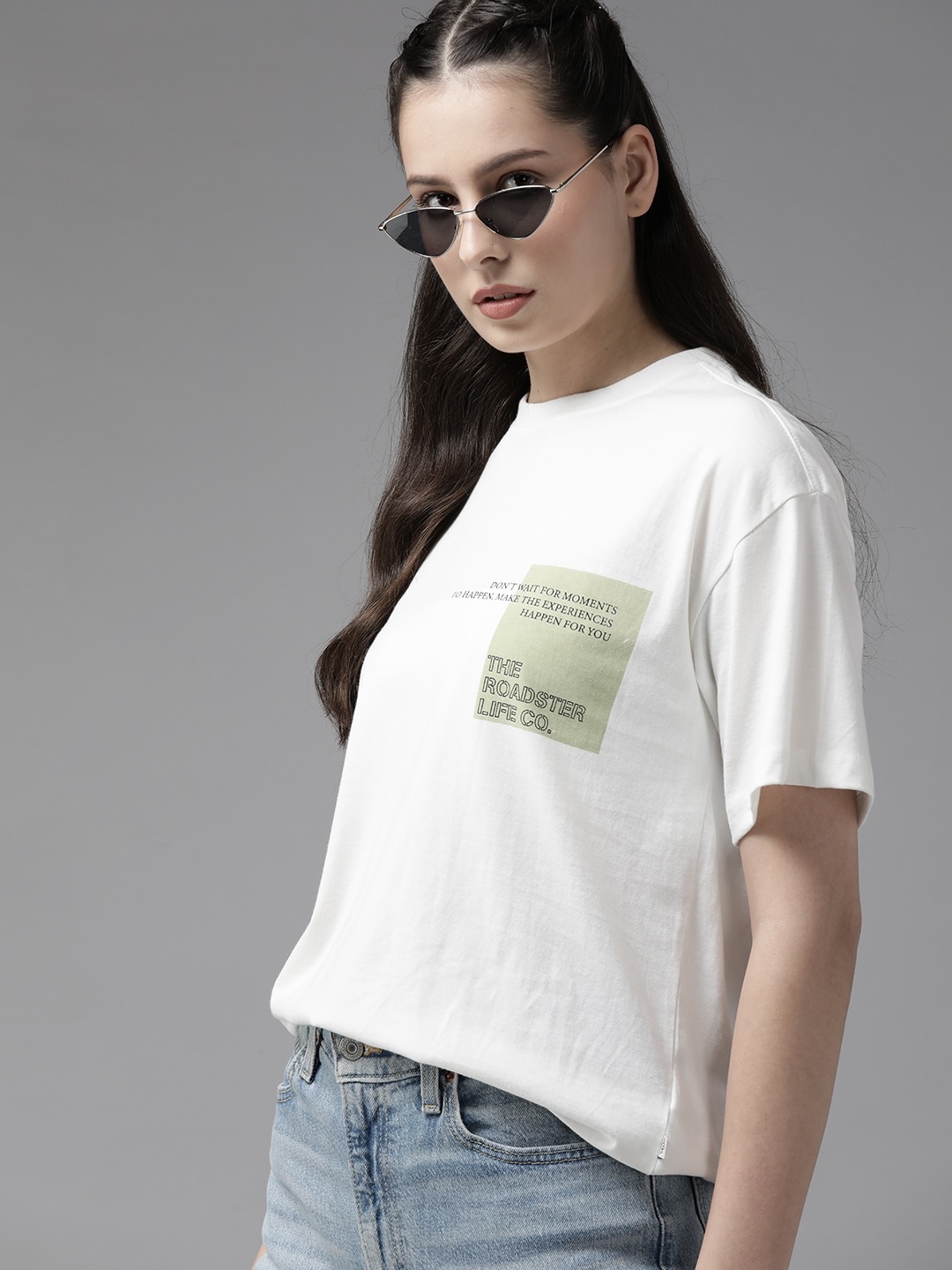 

The Roadster Lifestyle Co. Printed Detail Boxy Fit T-shirt, White