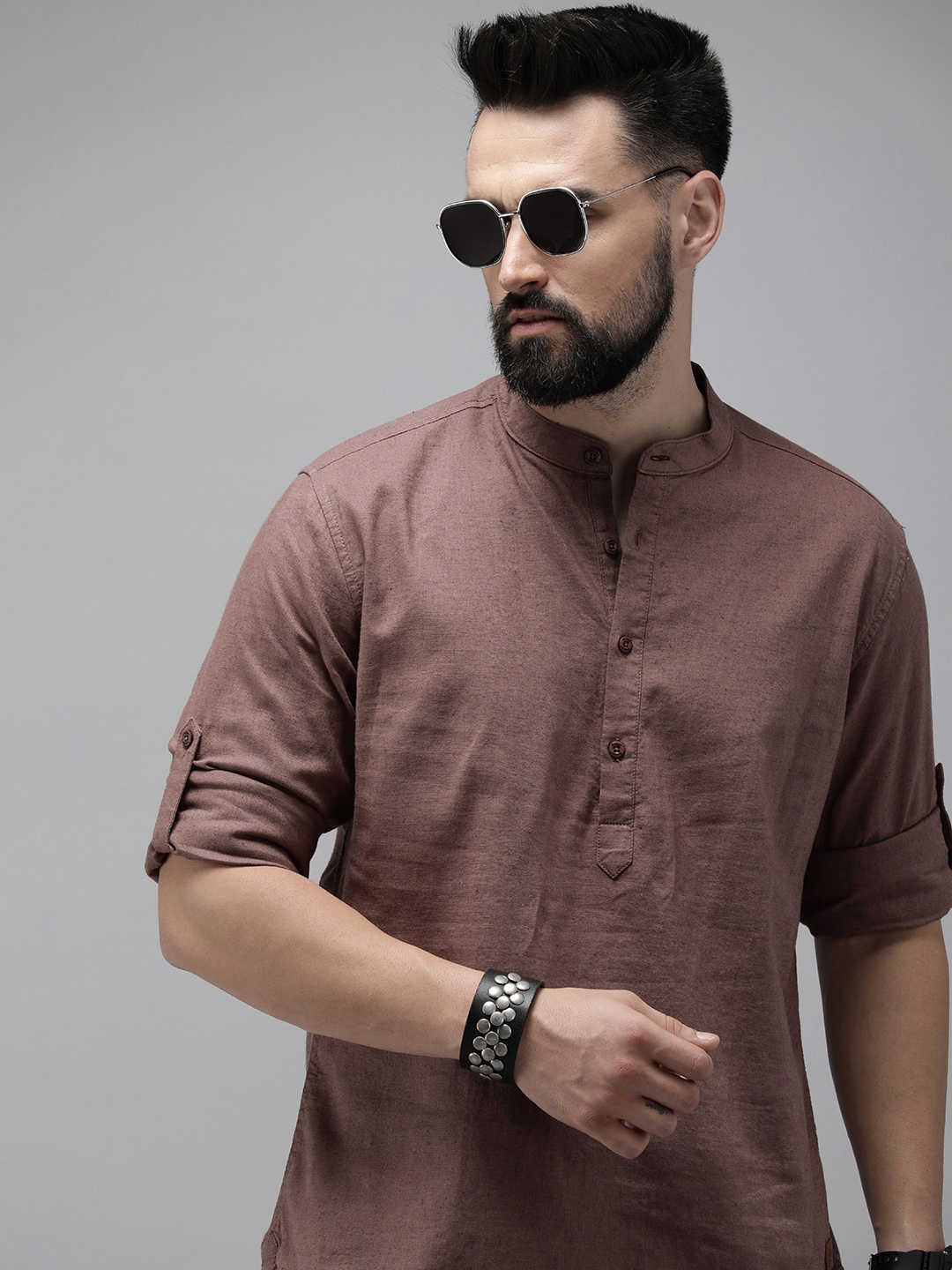 

The Roadster Life Co. Linen Cotton Casual Shirt, Mauve