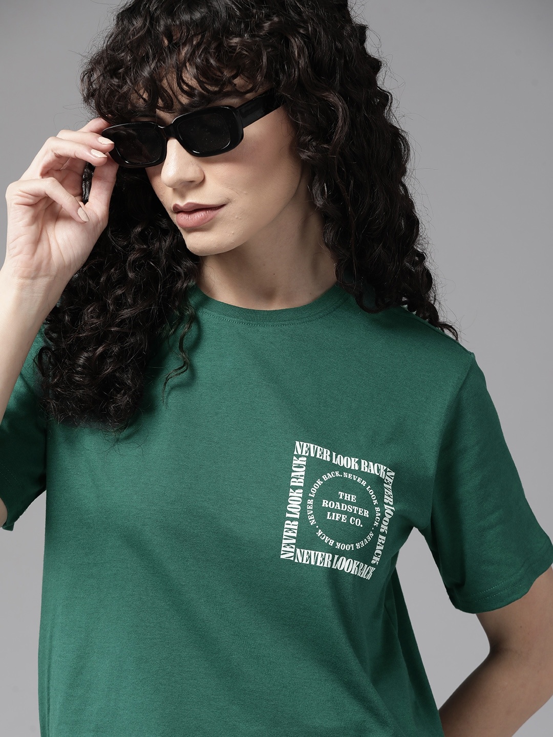 

Roadster The Lifestyle Co. Typography Printed T-shirt, Green