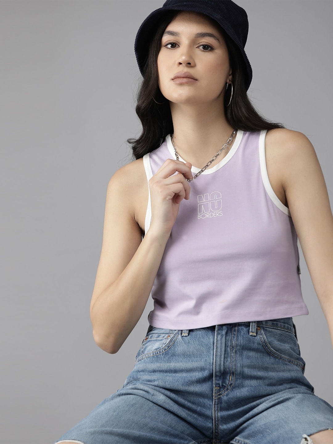 

Roadster Women Cropped T-shirt, Lavender