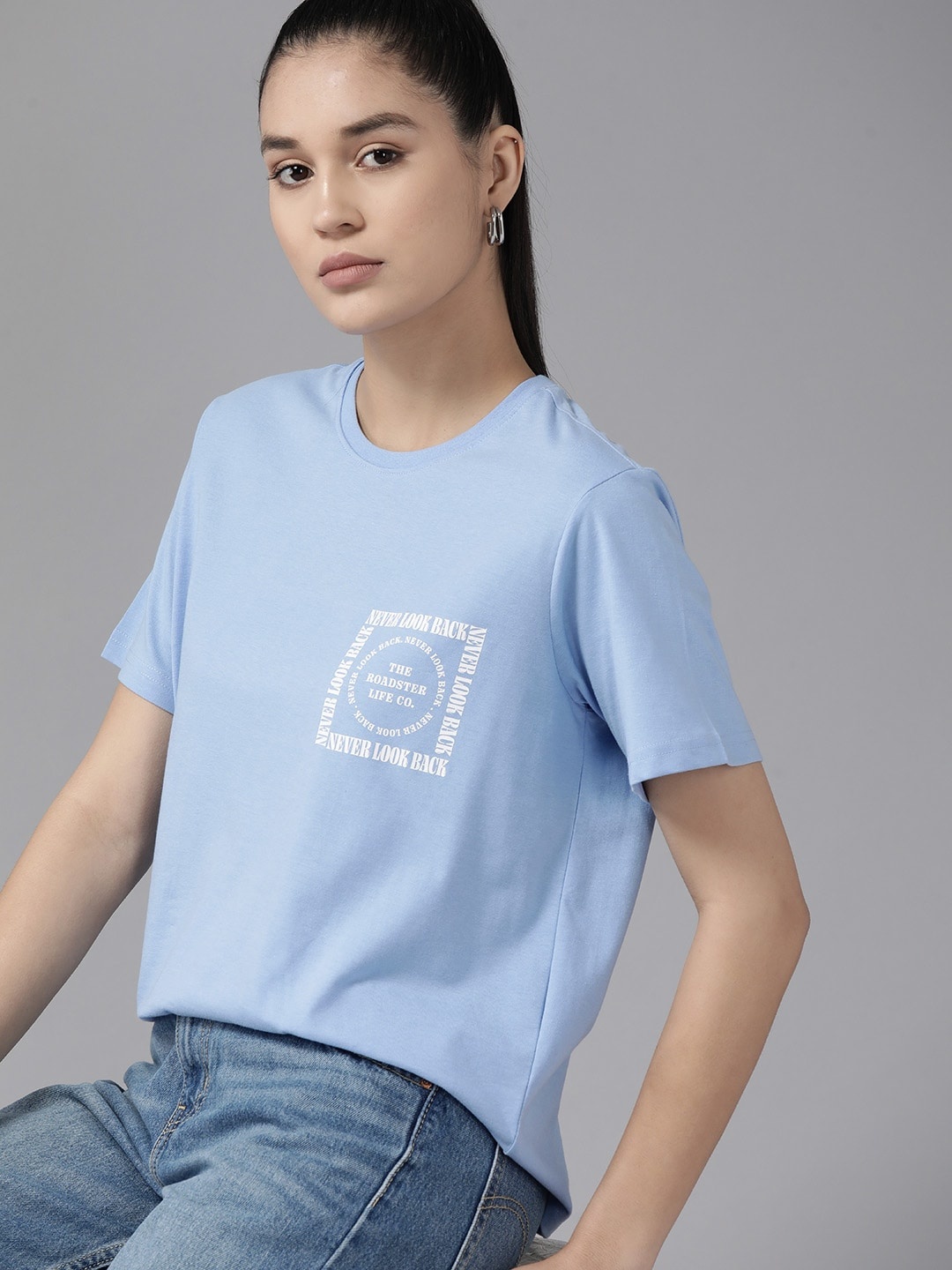 

Roadster The Lifestyle Co. Typography Printed T-shirt, Blue