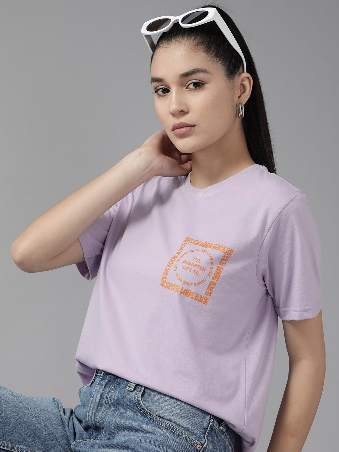 

Roadster The Lifestyle Co. Typography Printed T-shirt, Lavender