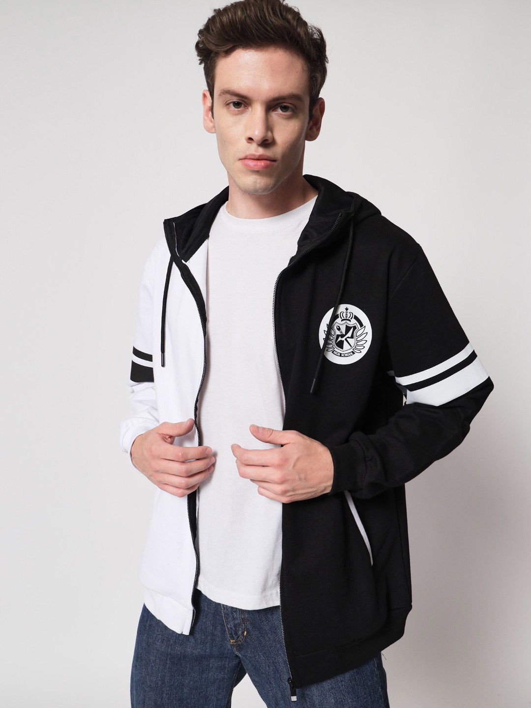 

COMICSENSE Men Anime Printed Headmaster Monokuma Hooded Sweatshirt, White