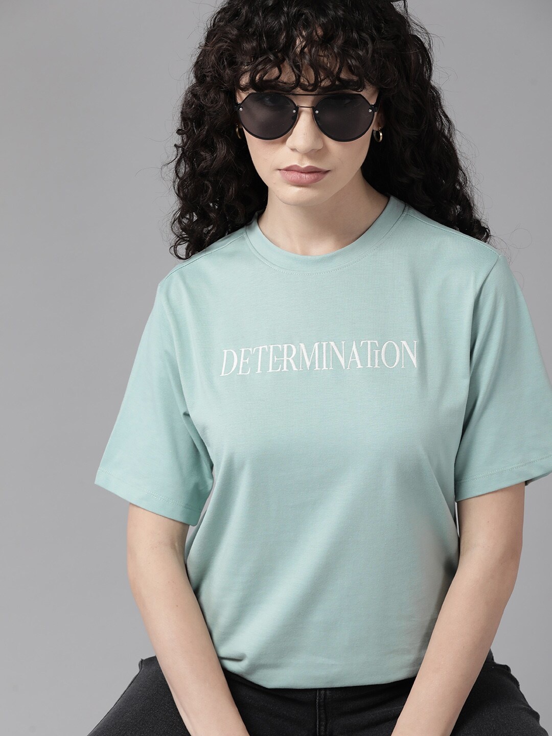 

Roadster Women Typography Printed T-shirt, Green